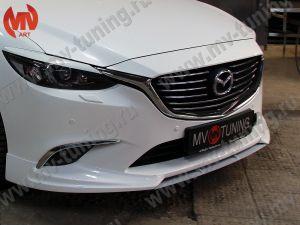 Спойлер вставка между клыками Mazda 6 (рестайлинг) / Atenza GJ (2015-)